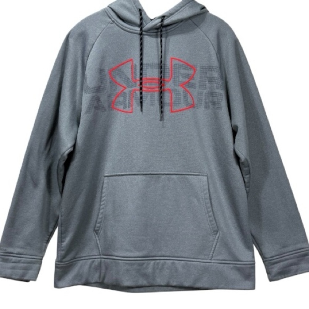 Under Armour ColdGear Gray Hoodie Large Loose Fit Pullover